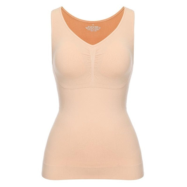 Women's Tank Top With Integrated Bra Support Built-In Shaping Seamless Design