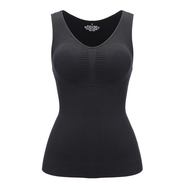 Women's Tank Top With Integrated Bra Support Built-In Shaping Seamless Design