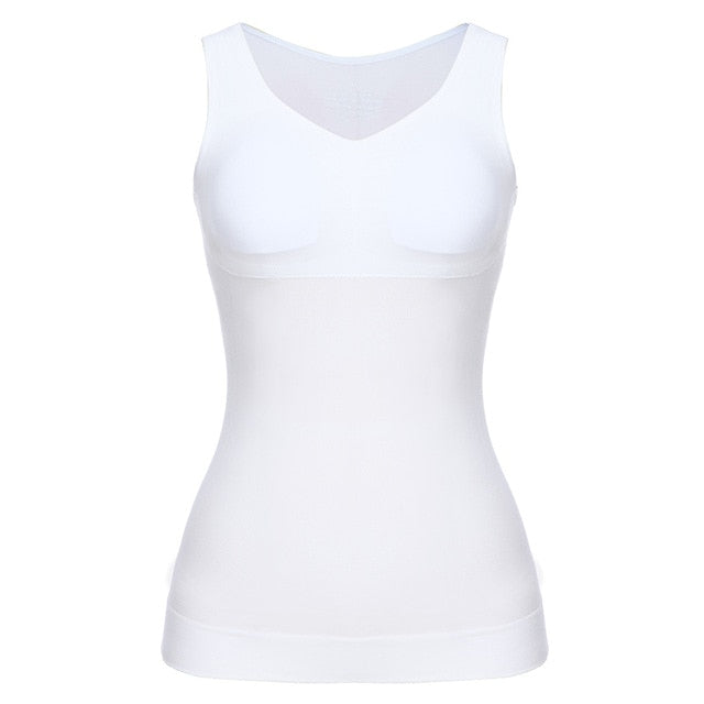 Women's Tank Top With Integrated Bra Support Built-In Shaping Seamless Design