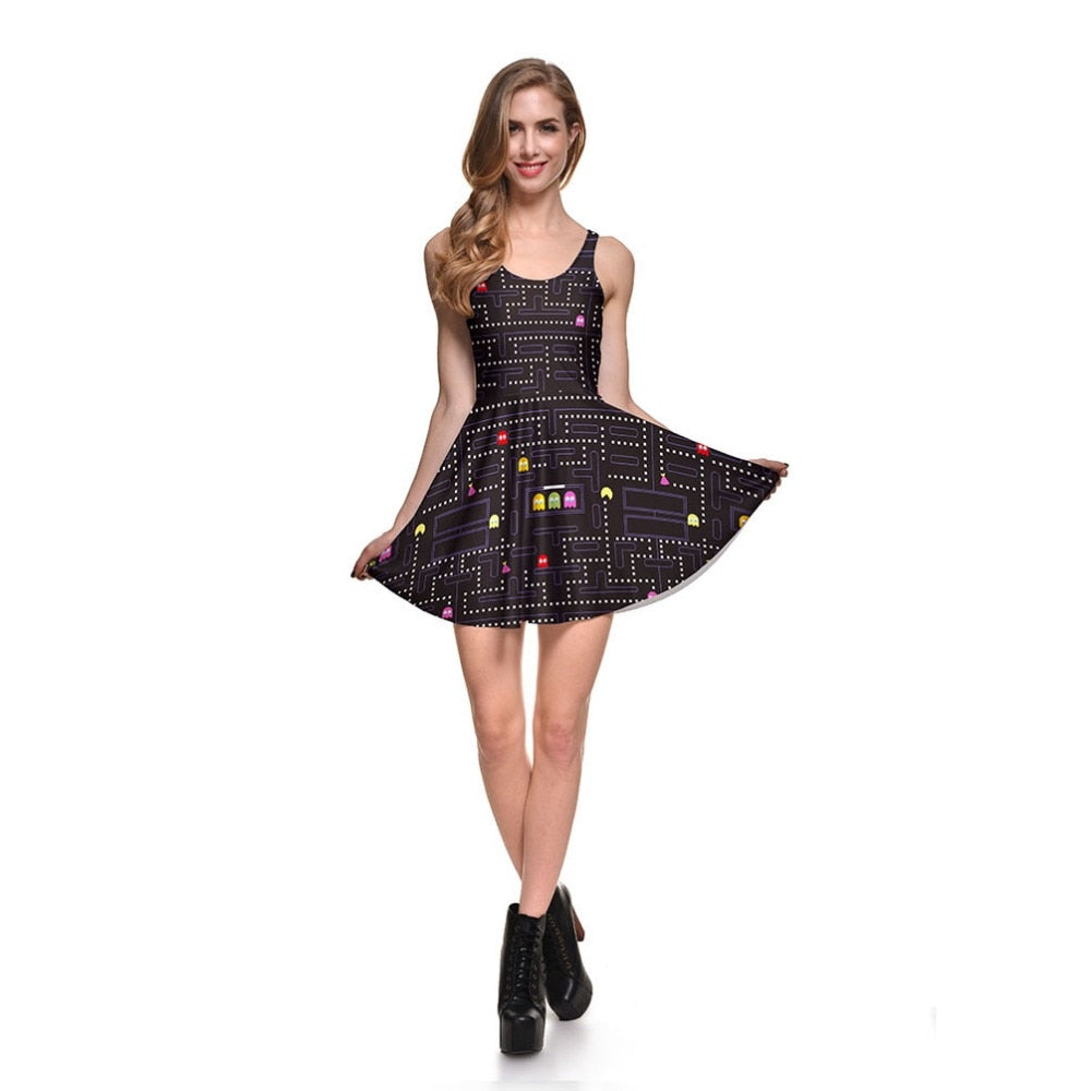 Women's Casual Fit And Flare Dress Polyester Summer Knee Length.