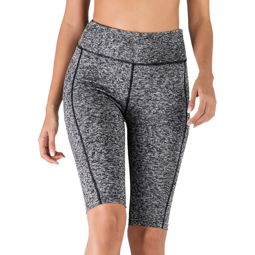 Neon Green Women's High Waist Athletic Biker Shorts Workout Leggings