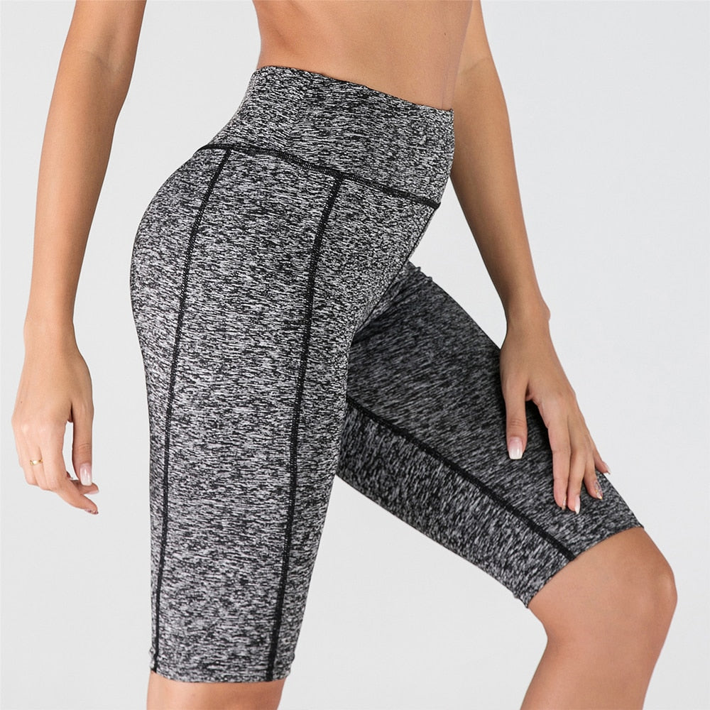 Neon Green Women's High Waist Athletic Biker Shorts Workout Leggings