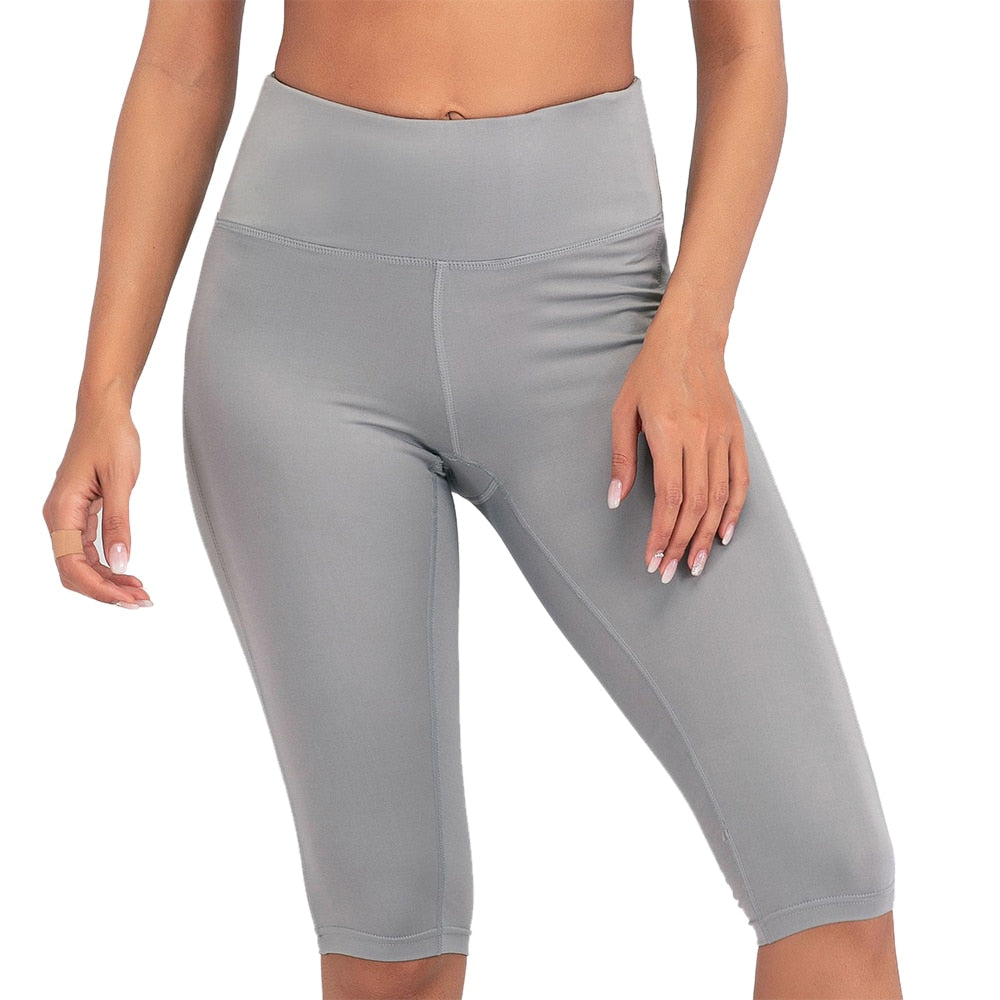 Neon Green Women's High Waist Athletic Biker Shorts Workout Leggings