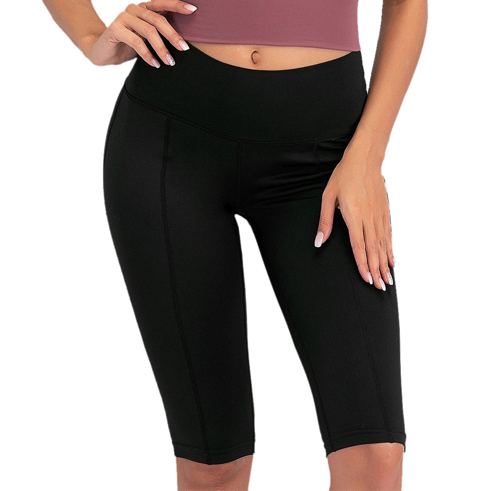 Neon Green Women's High Waist Athletic Biker Shorts Workout Leggings