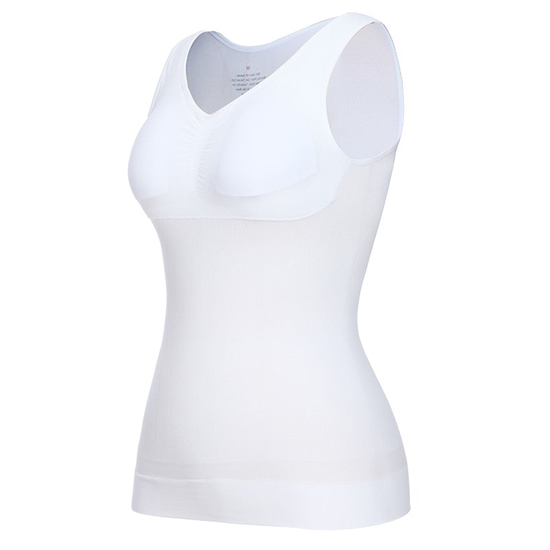 Women's Tank Top With Integrated Bra Support Built-In Shaping Seamless Design