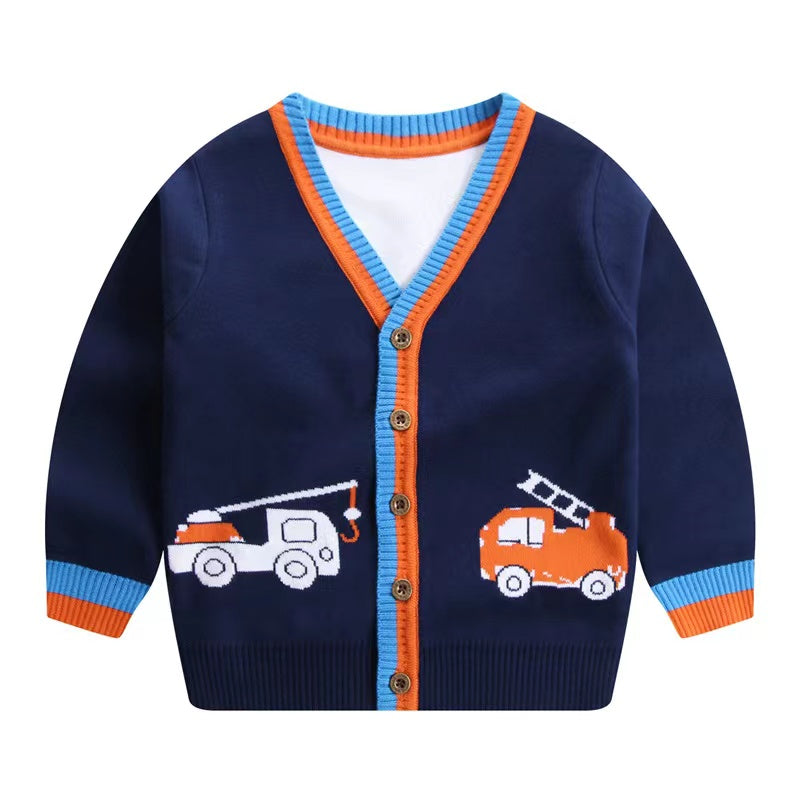Baby Cartoon V Neck Cardigan for Boys and Girls