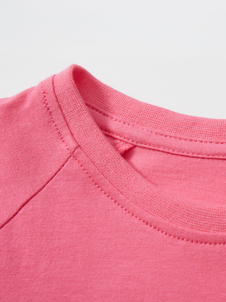 Cute Zebra Cartoon Baby Girls Round Neck T-Shirt European American Style