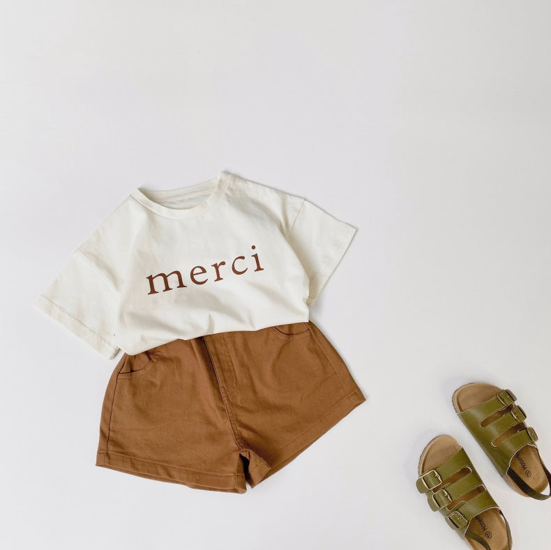 Baby Boy And Girl Solid Color Basic Denim Shorts With Pockets In Summer-6